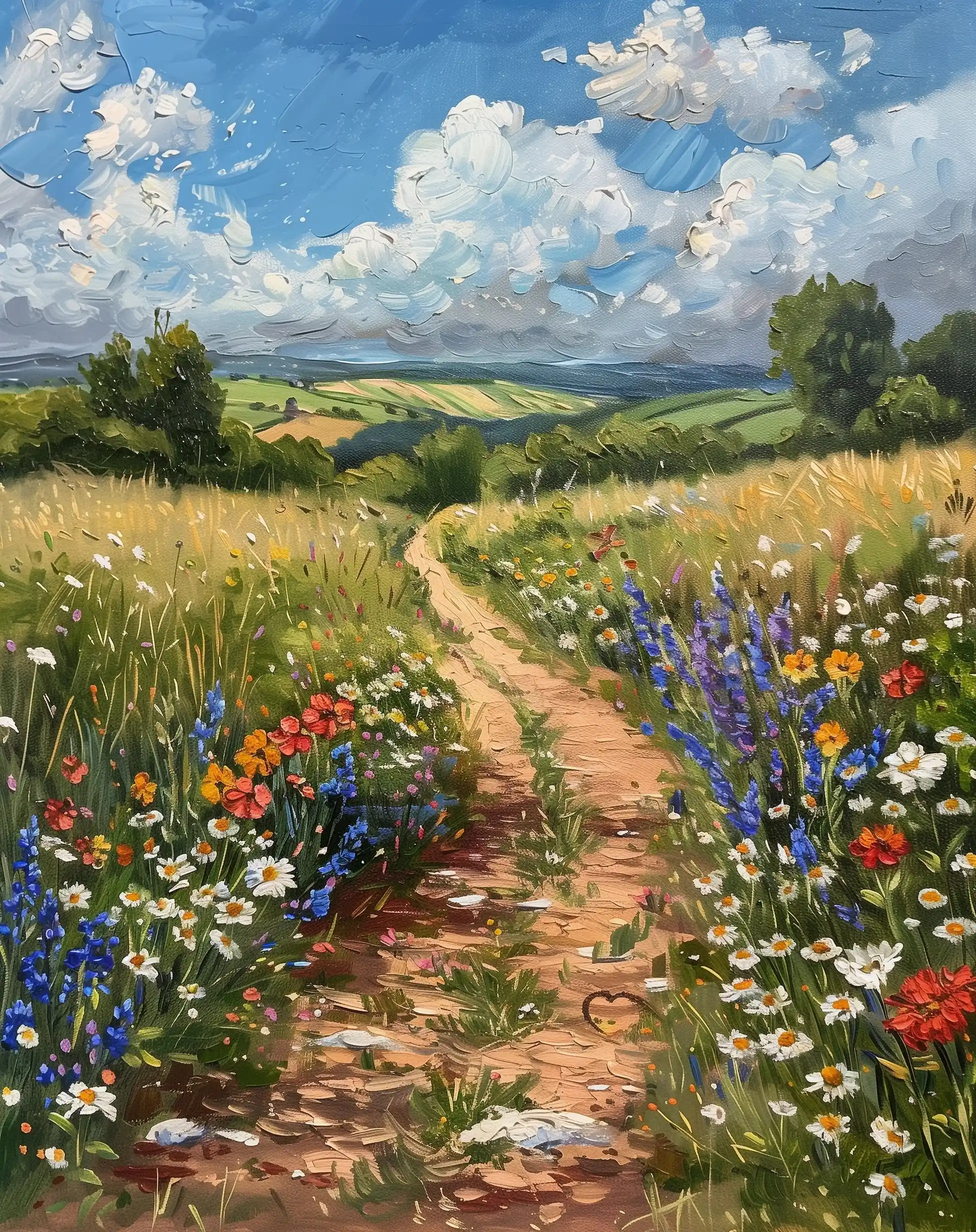 Wide Angle Wild Flowers Midjourney提示词