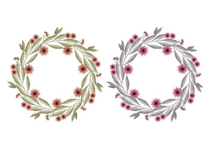 矢量手绘花圈