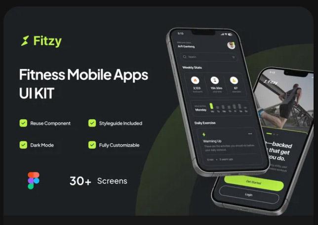 Fitzy - Fitness Mobile App UI Kit