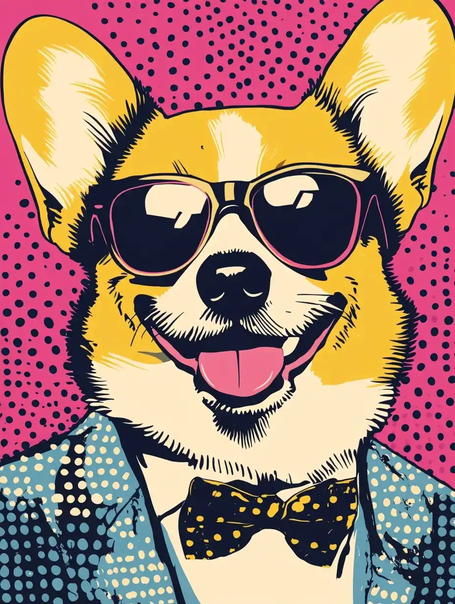 Pop Art Corgis Series Midjourney提示词