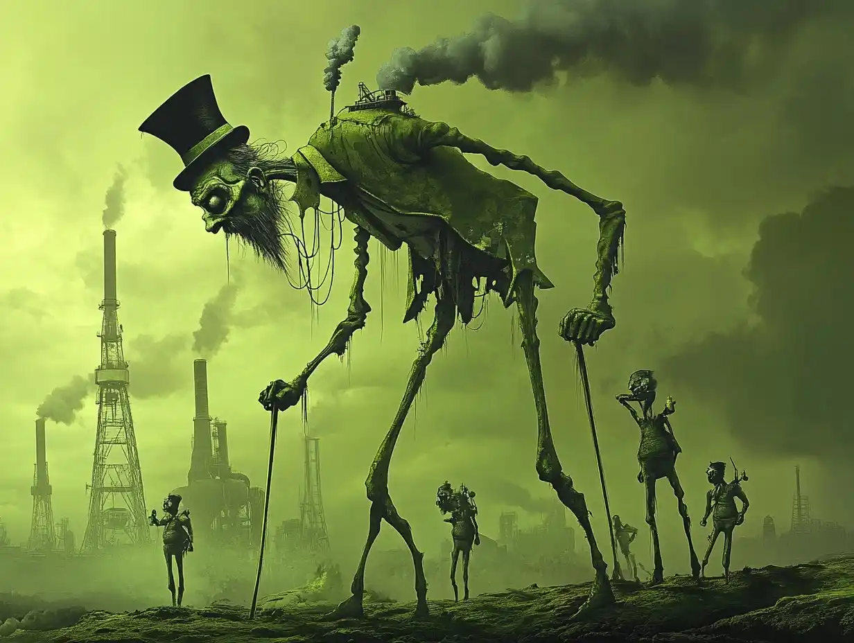 Surreal Dystopia with Creatures Midjourney 提示词生成效果