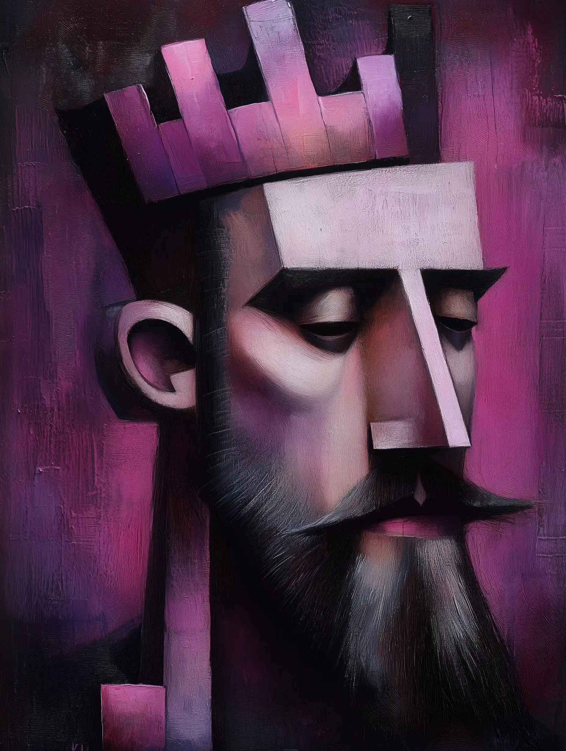Vintage King in Oil Pastel Midjourney提示词