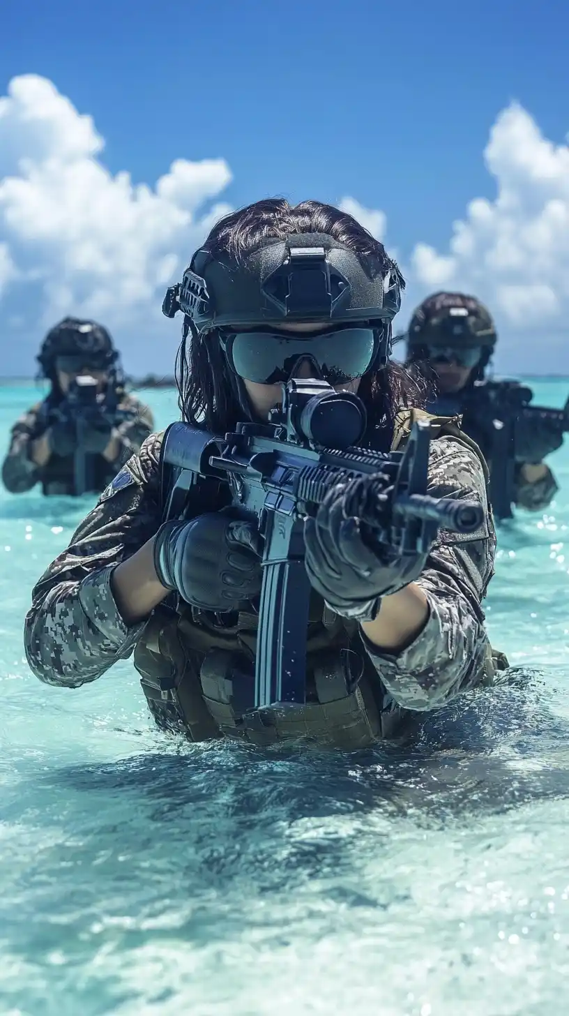 Action Scene Special Forces Women Midjourney提示词