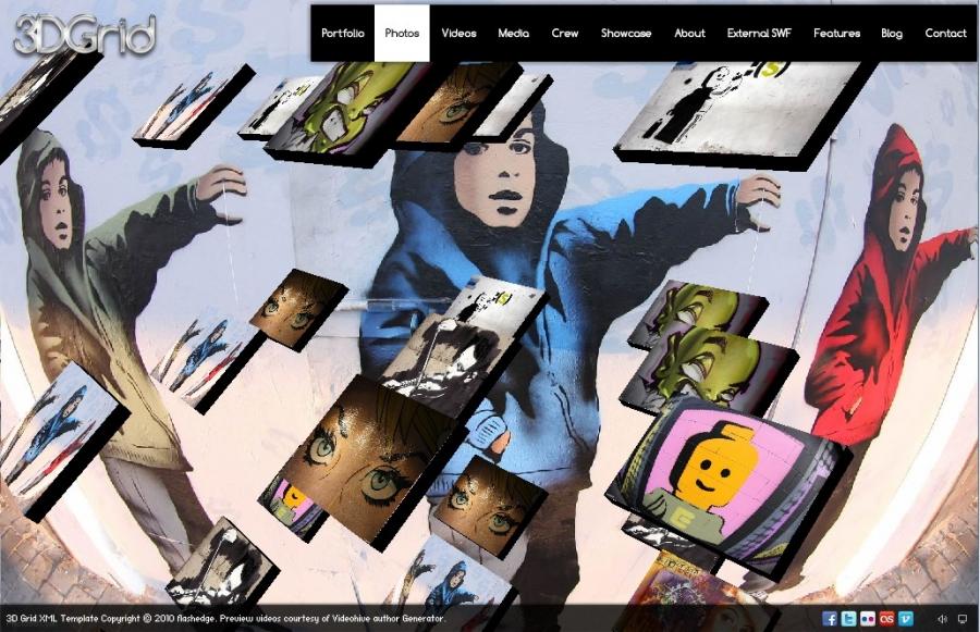3D&nbsp;Grid&nbsp;XML&nbsp;Template&nbsp;Flash商业模版Flash+xml