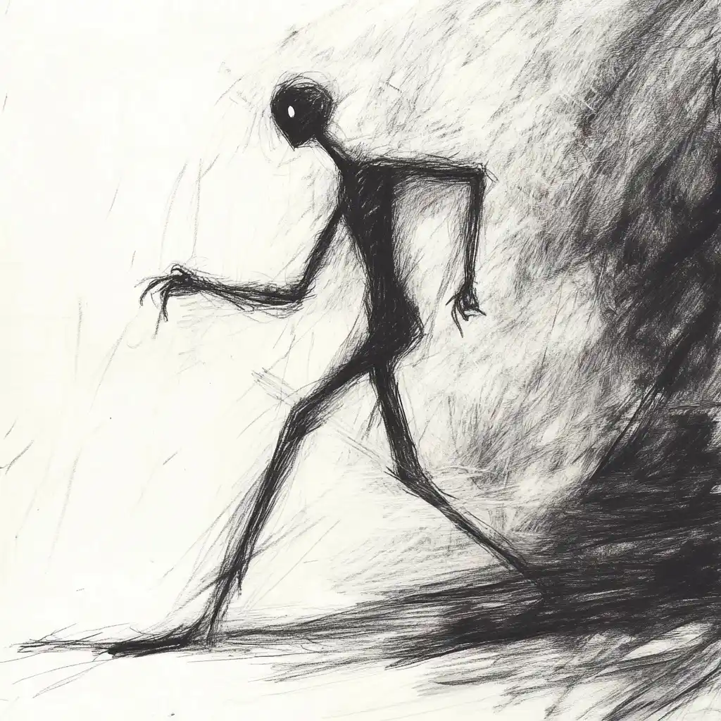 Charcoal Runner in Motion Midjourney提示词