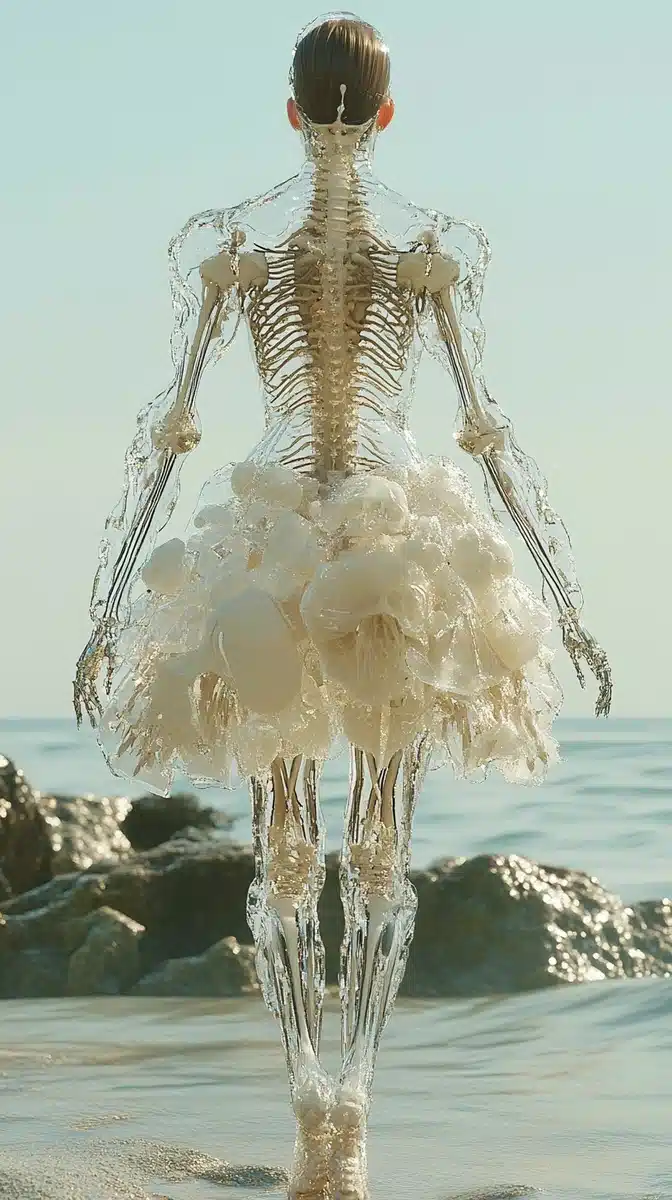 Cyborg Dress with Transparency Midjourney提示词