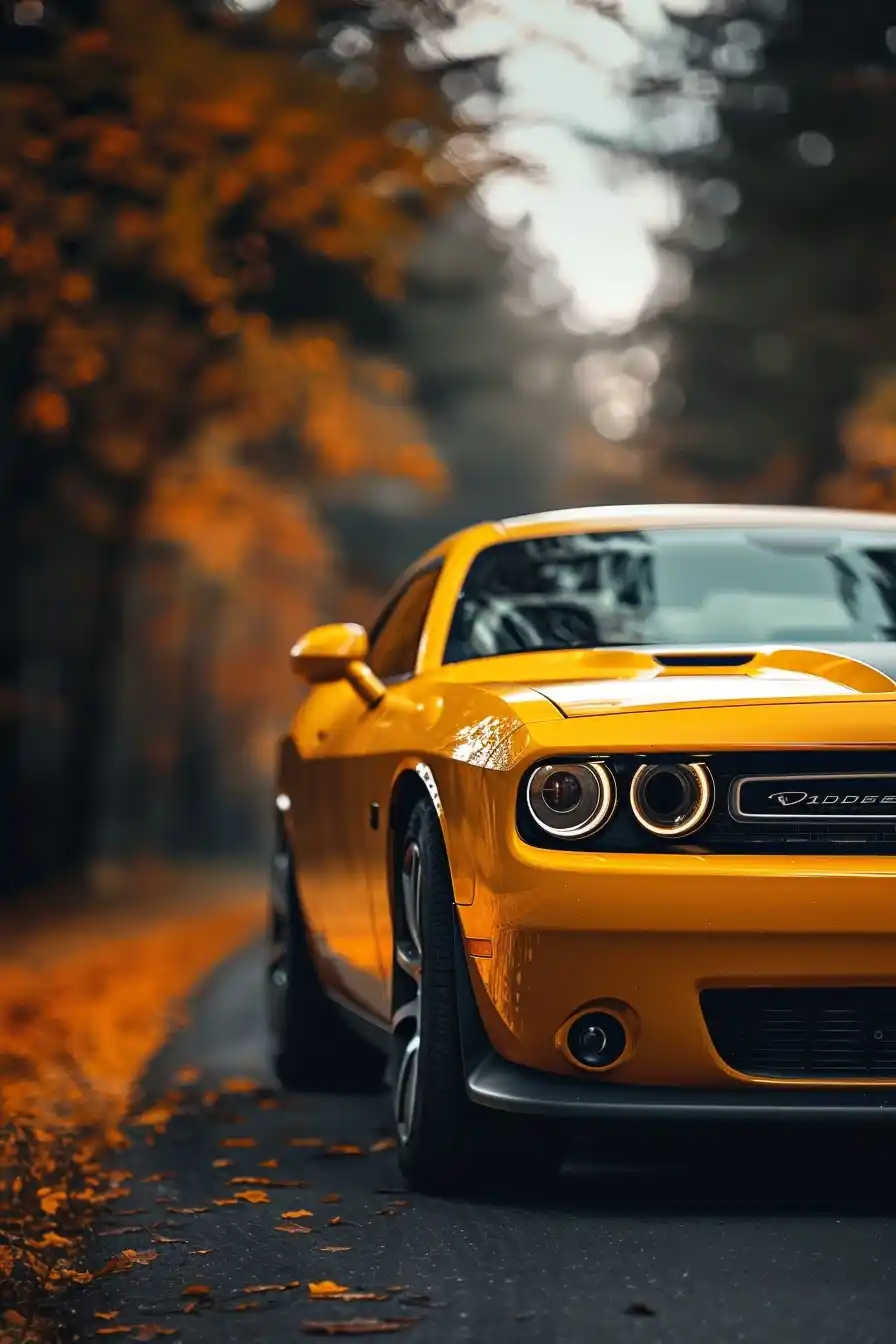 Blurred Yellow Challenger Art Midjourney提示词