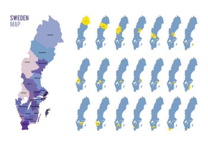 瑞典地图矢量