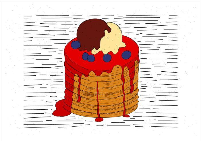 免费手绘矢量煎饼插画