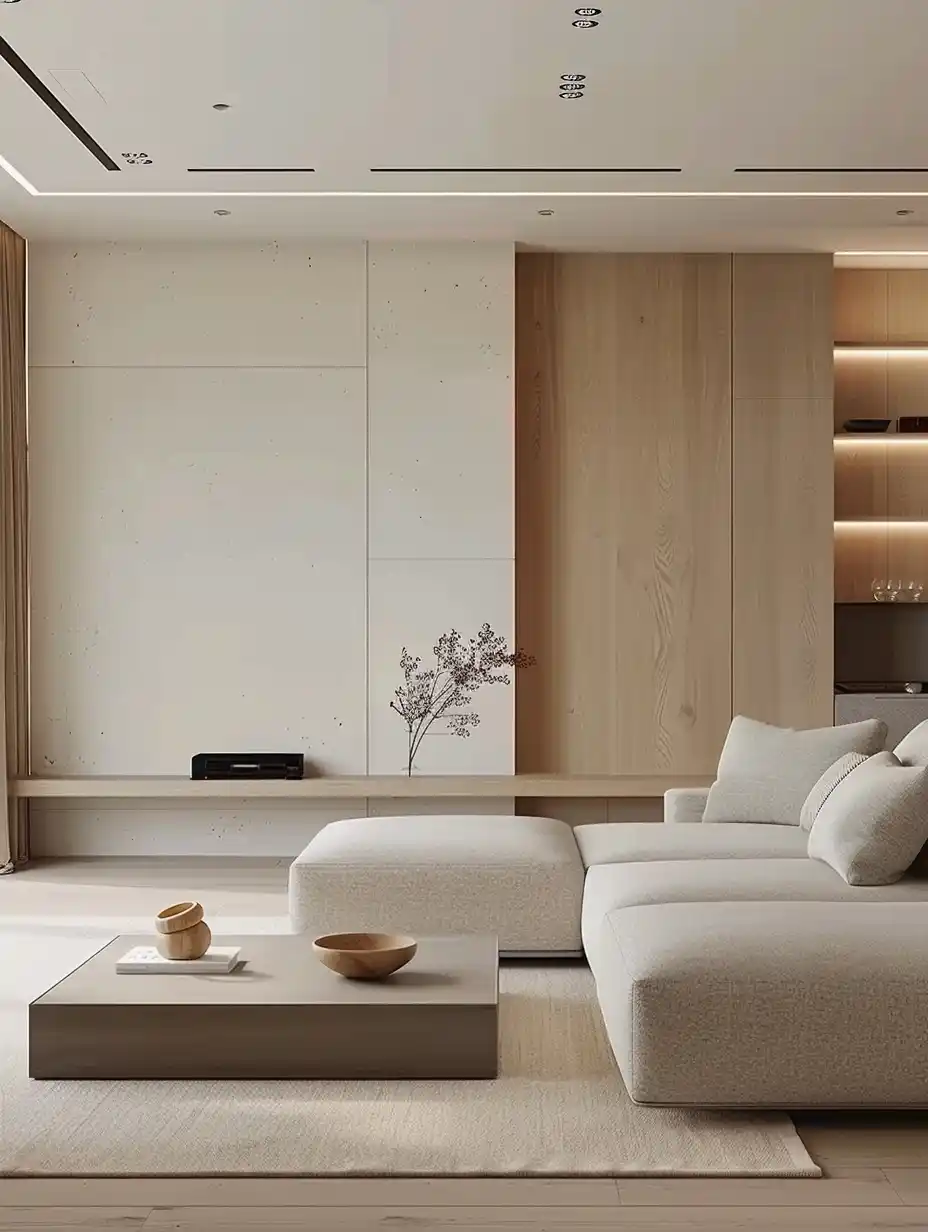 Minimalist Living Room Design Midjourney提示词