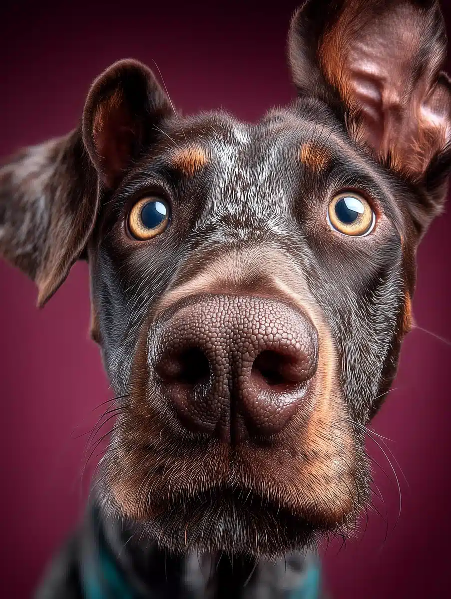 Hyper-Realistic Doberman Portrait Midjourney提示词