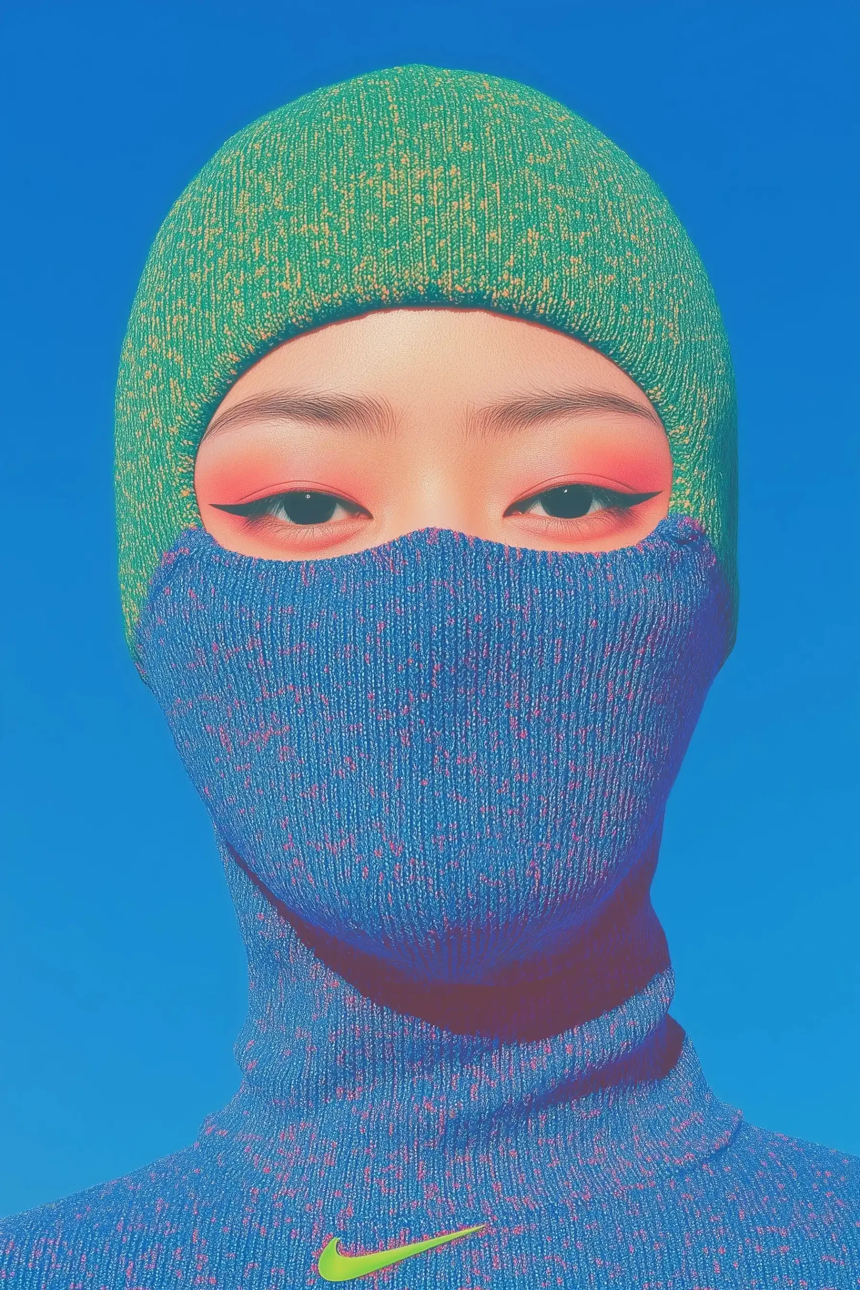 Asian Woman in Nike Balaclava Midjourney提示词