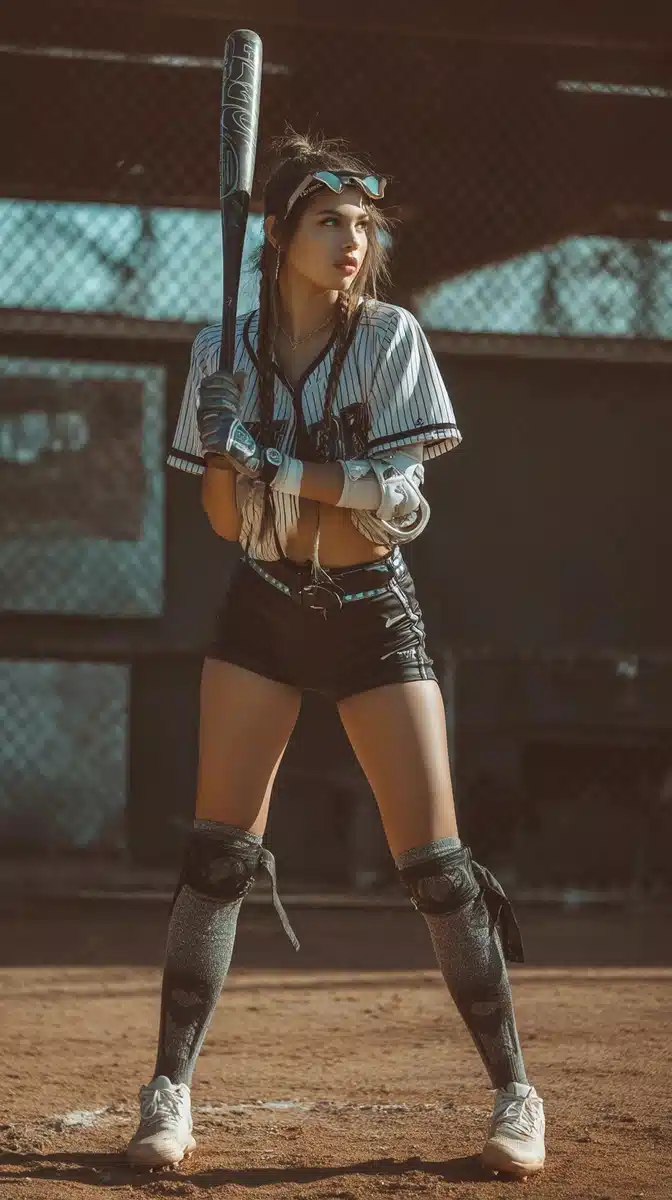 Cyberpunk Baseball Star Ready Midjourney提示词