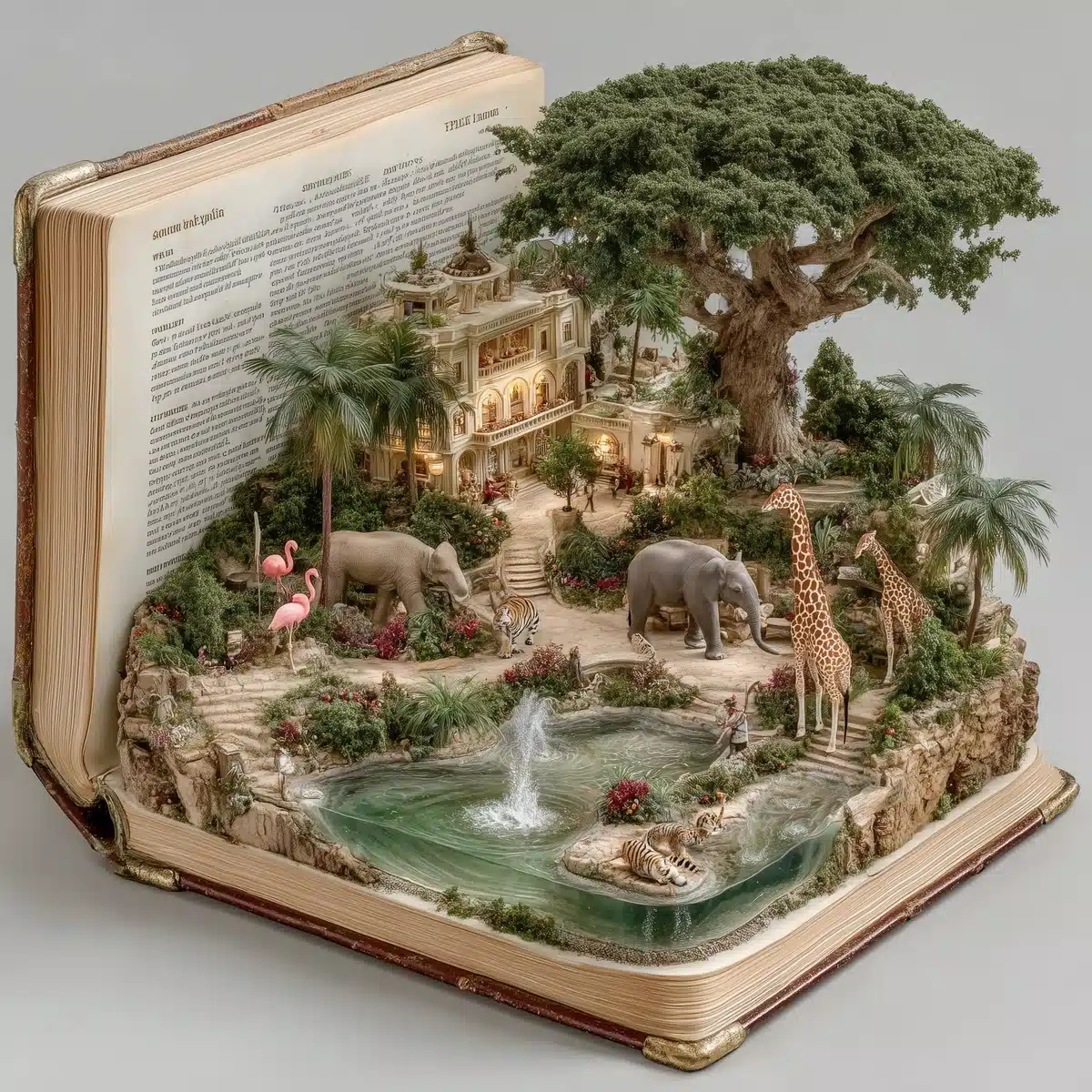 Miniature Zoo in Hyper-Realism Midjourney提示词