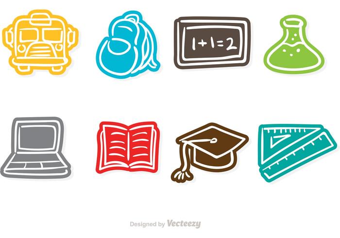 学校涂鸦矢量图标