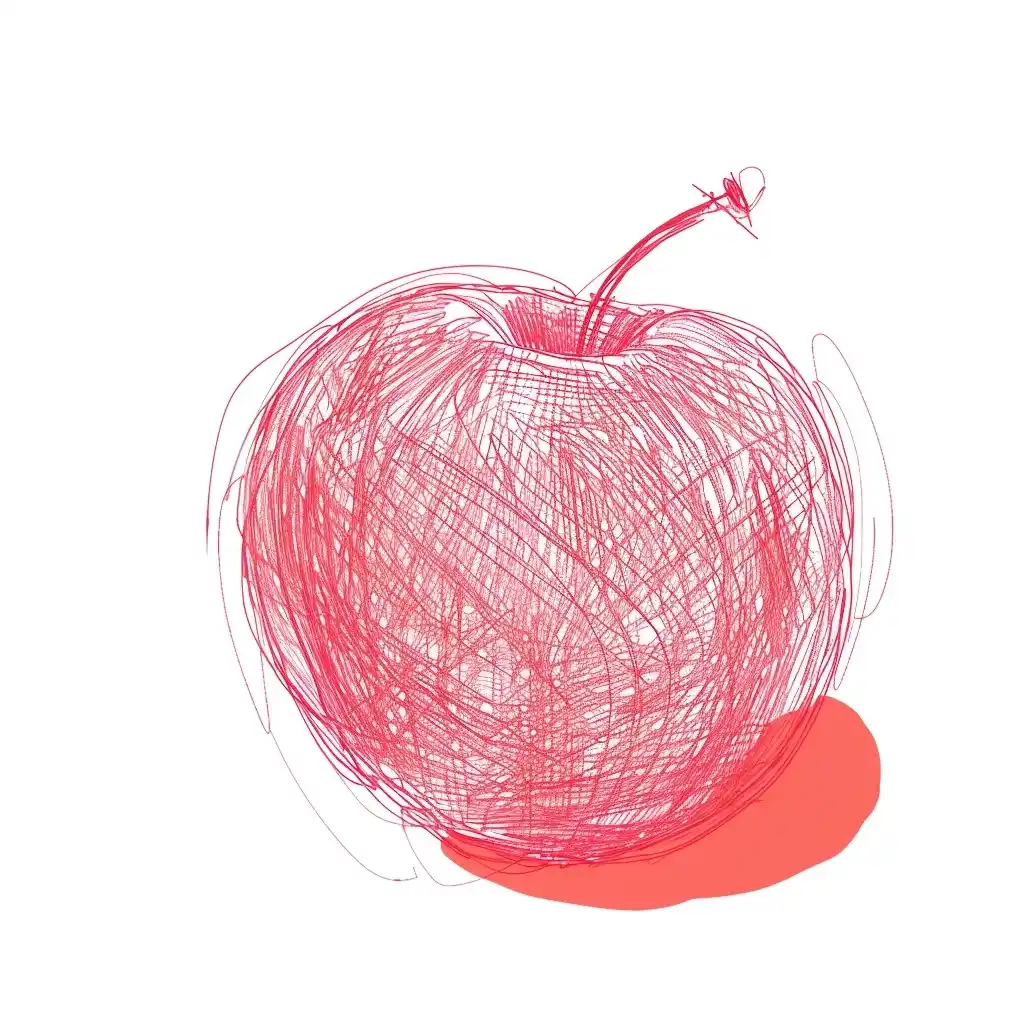 Minimal Apple Sketch Midjourney提示词