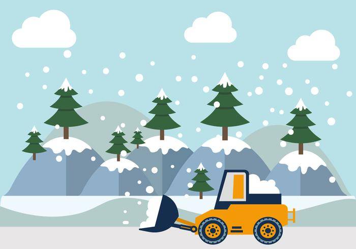 山地雪犁矢量图
