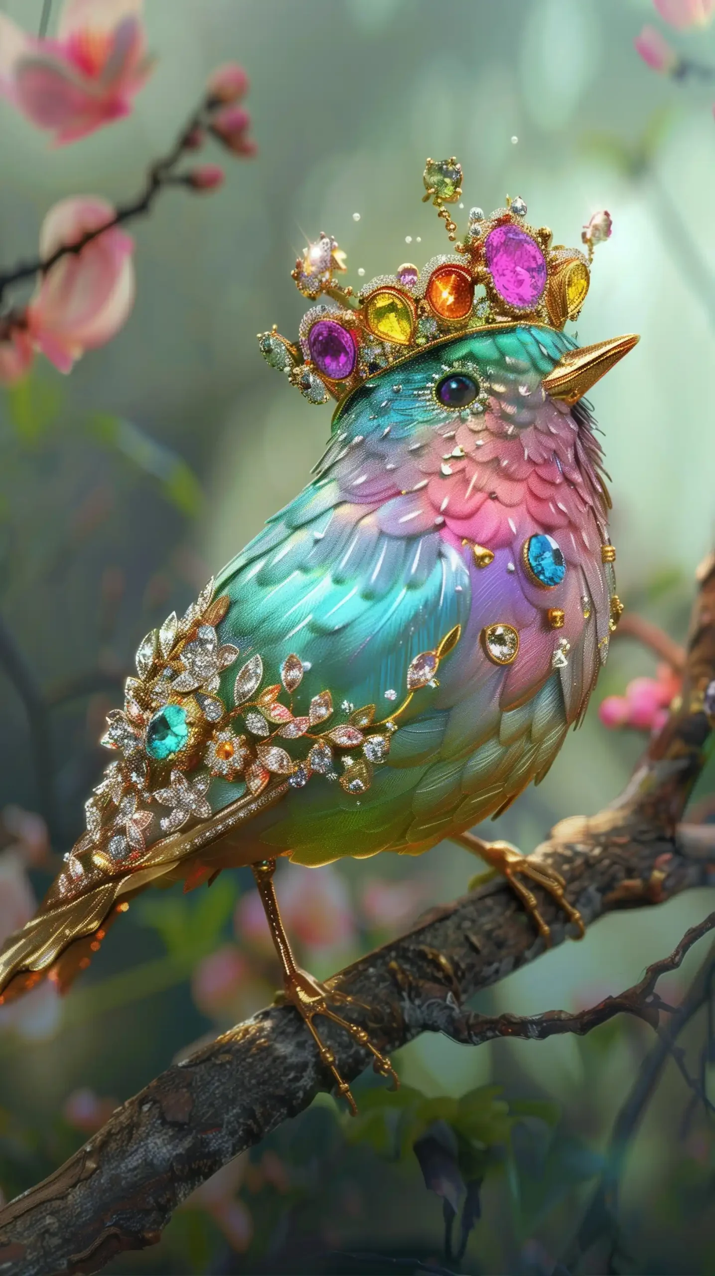 Regal Diamond Bird Branch Midjourney 提示词生成效果