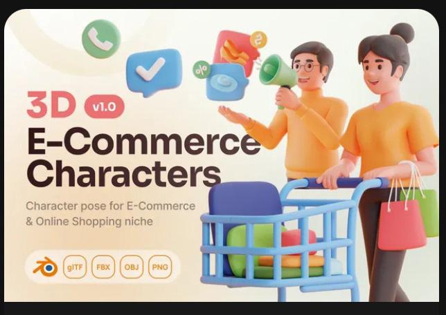 Shoppy - E-Commerce & Online Shopping 3D Characters