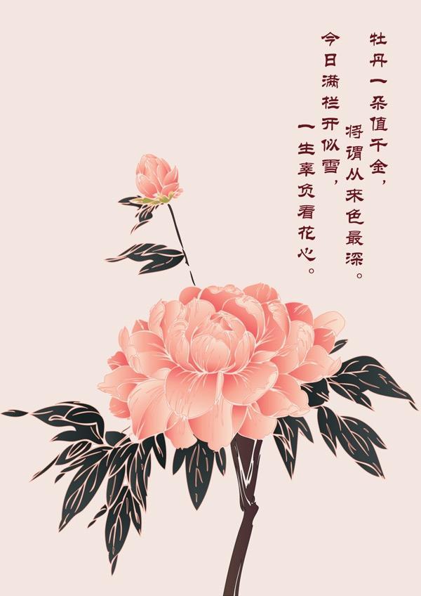 中国风牡丹