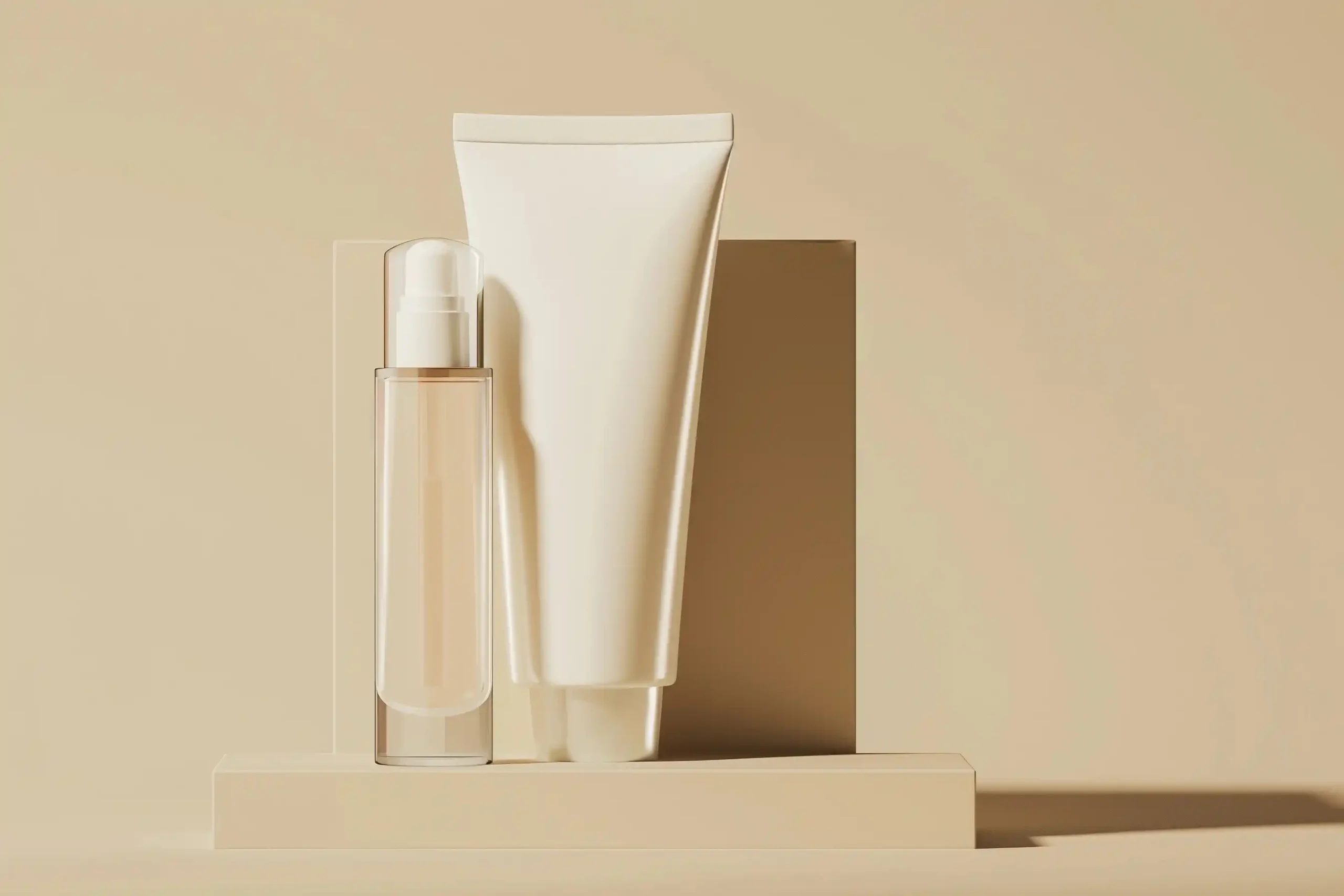 Serum and Moisturizer Display Midjourney提示词