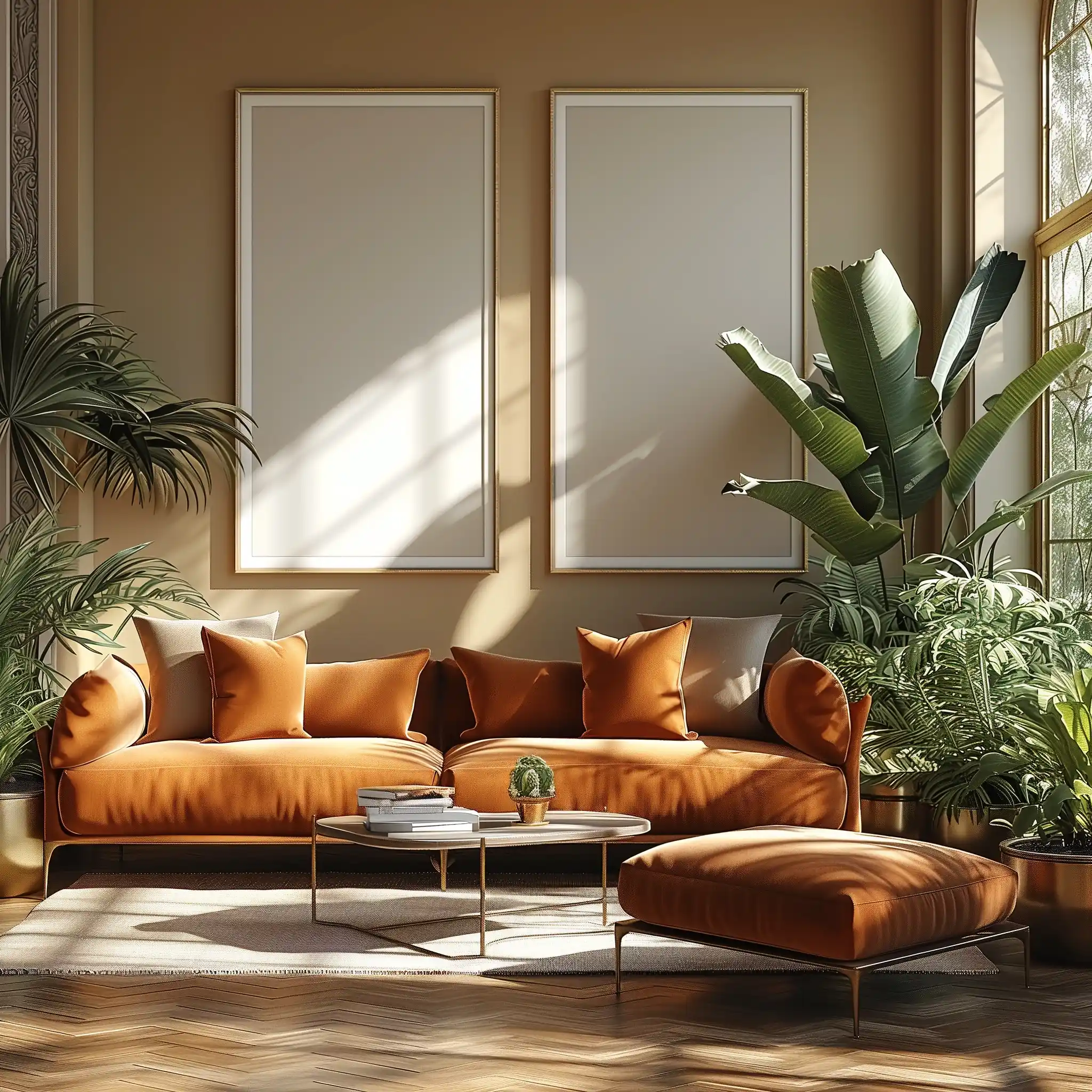 Minimalist Living Room Frames Midjourney提示词