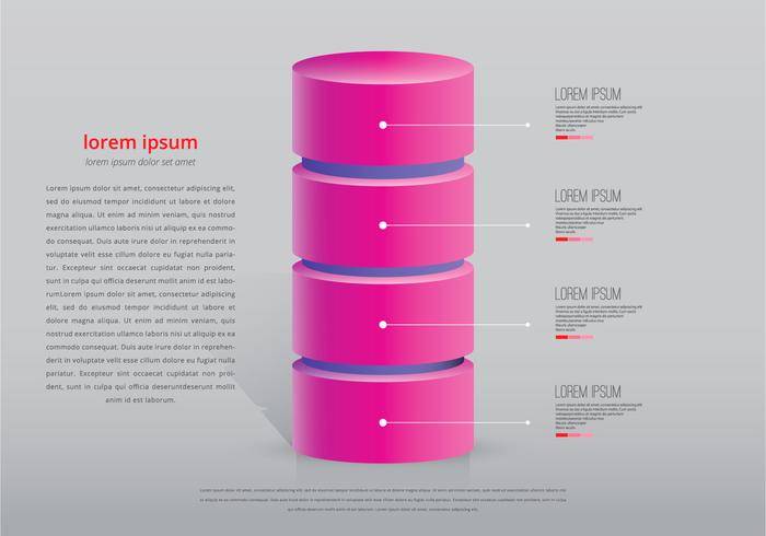 桃红色塔Infographic模板