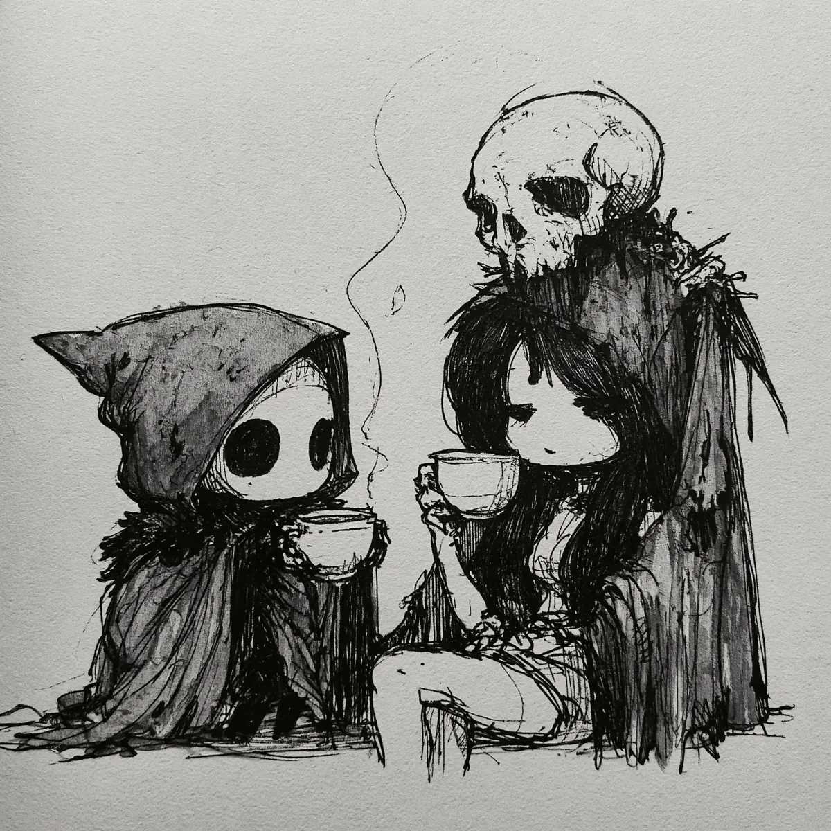 Friends Tea With Death Midjourney提示词