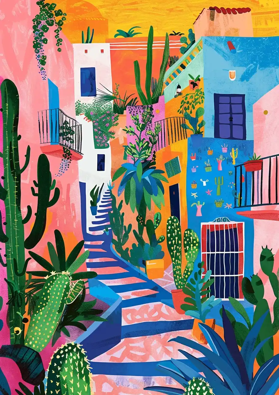 Matisse-Inspired Mexican Street Midjourney 提示词生成效果