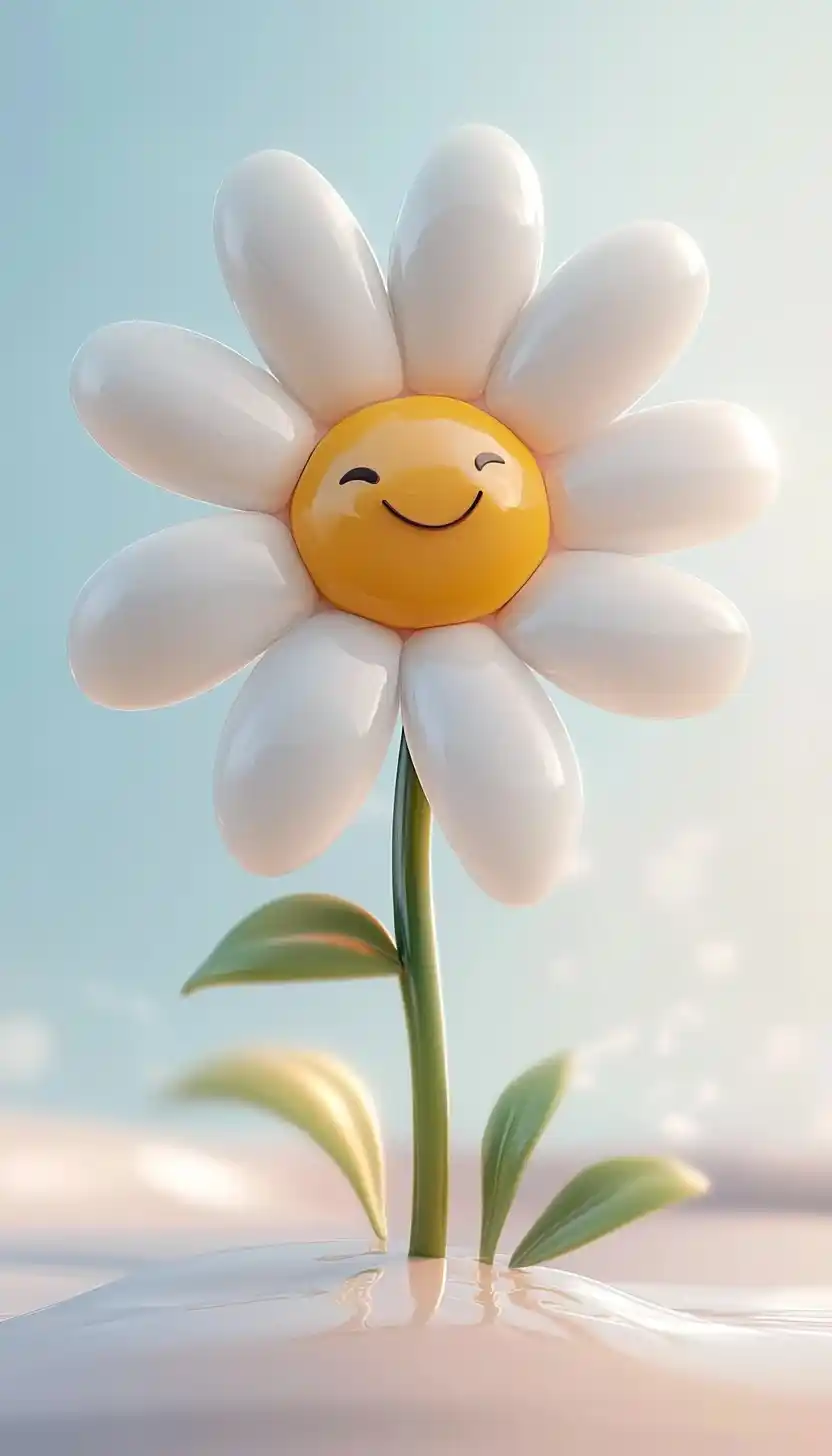 3D Character Daisy Flower Midjourney 提示词生成效果