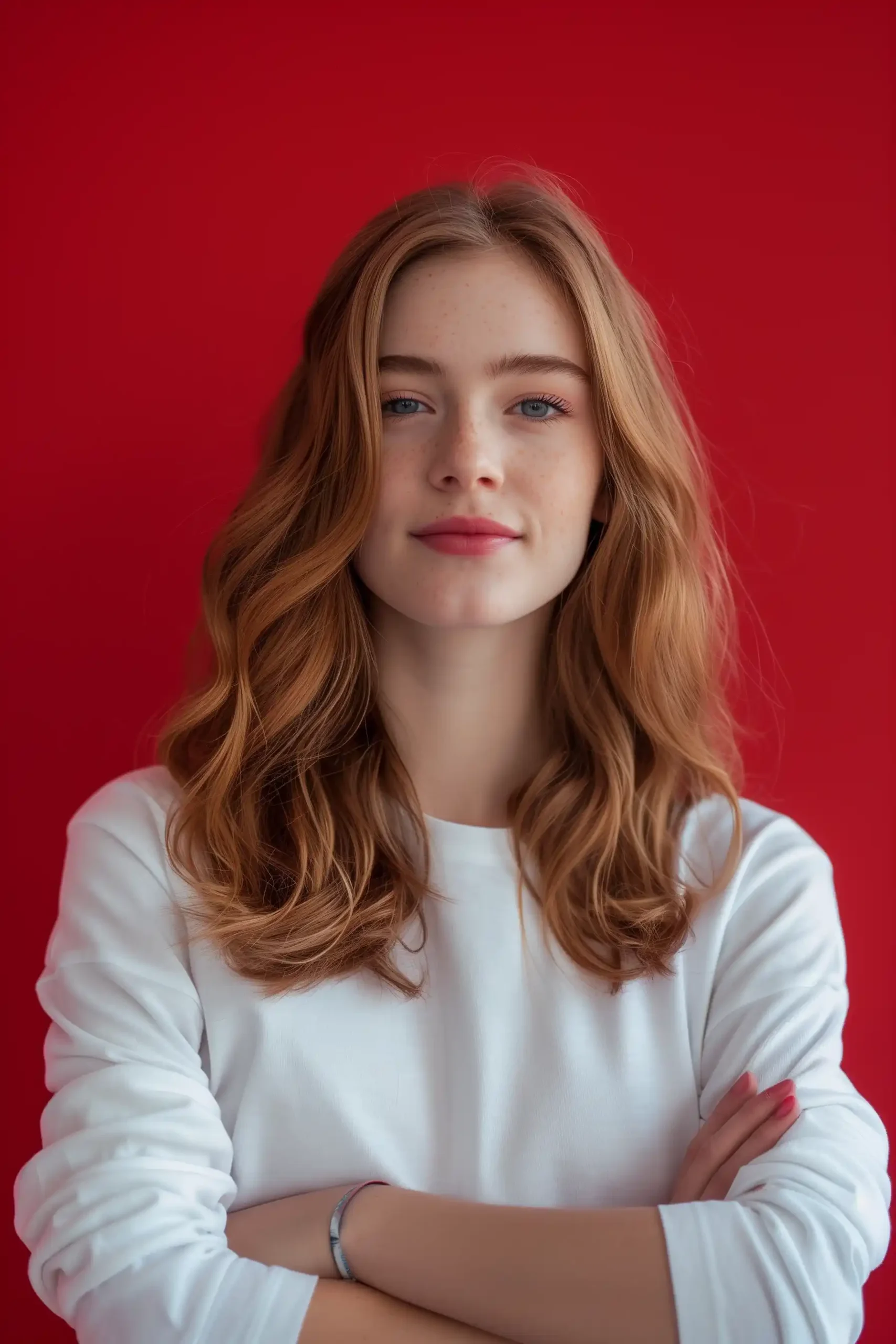 Crimson Australian Student Portrait Midjourney提示词