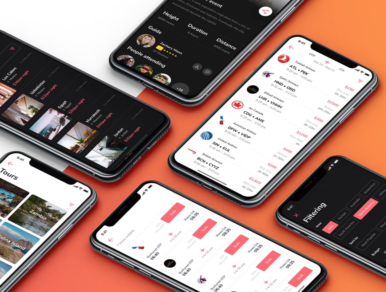 70多个iOS iPhone X屏幕，用于旅行应用程序屏幕，以提高您的工作流程。，Gauri Travel iOS UI套件