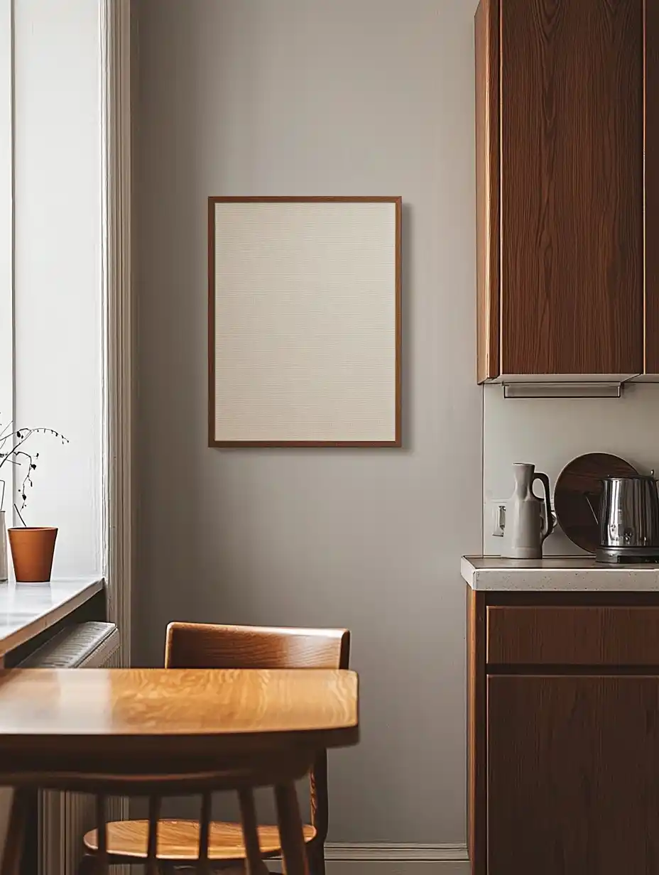 Hyper-Realistic Mid-Century Kitchen Midjourney提示词