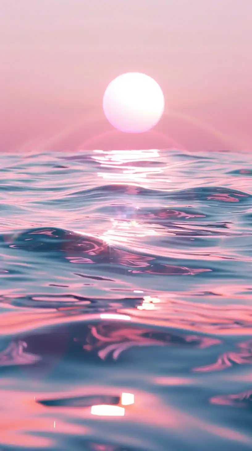 Minimalist Ripples in Pink Midjourney提示词