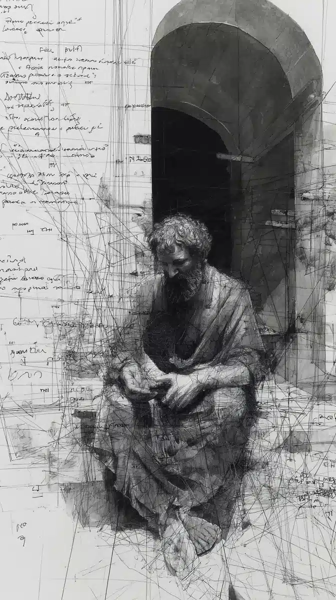 Apostle Peter Sketch Study Midjourney提示词