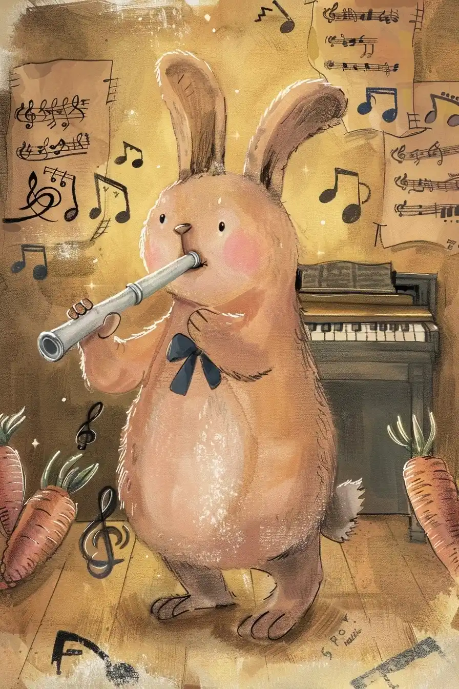 Musical Rabbit in Theatre Midjourney提示词