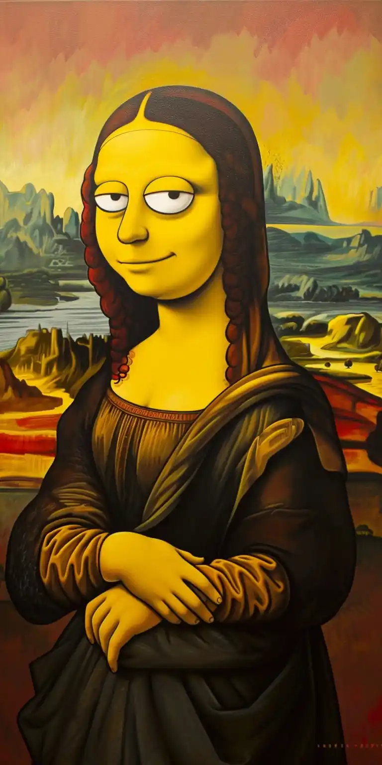 Simpsons Mona Lisa Midjourney提示词
