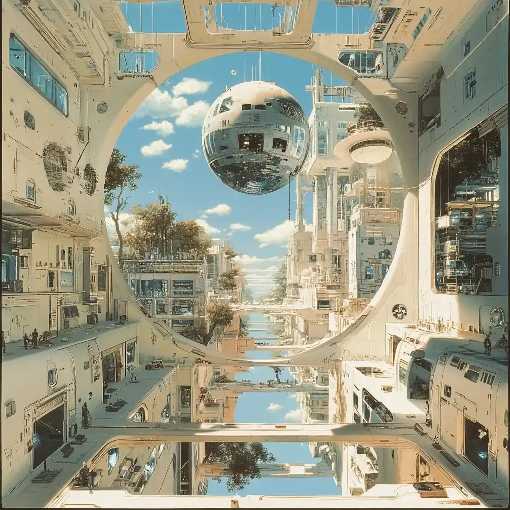 Symbolic Zero Gravity Apartments Midjourney提示词