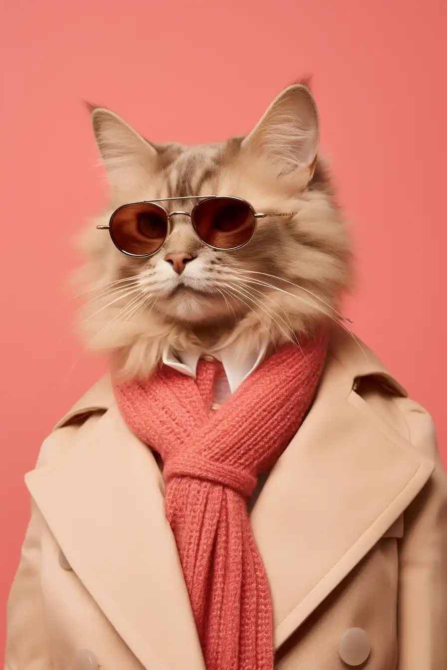 Vogue Cat Wes Anderson Midjourney提示词