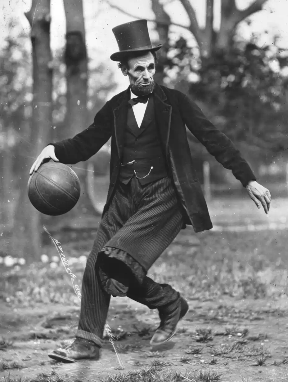 Vintage Lincoln Basketball Midjourney提示词