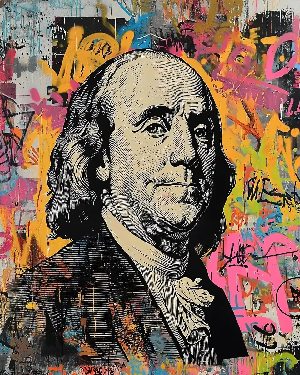 Franklin Amidst Street Art Midjourney提示词