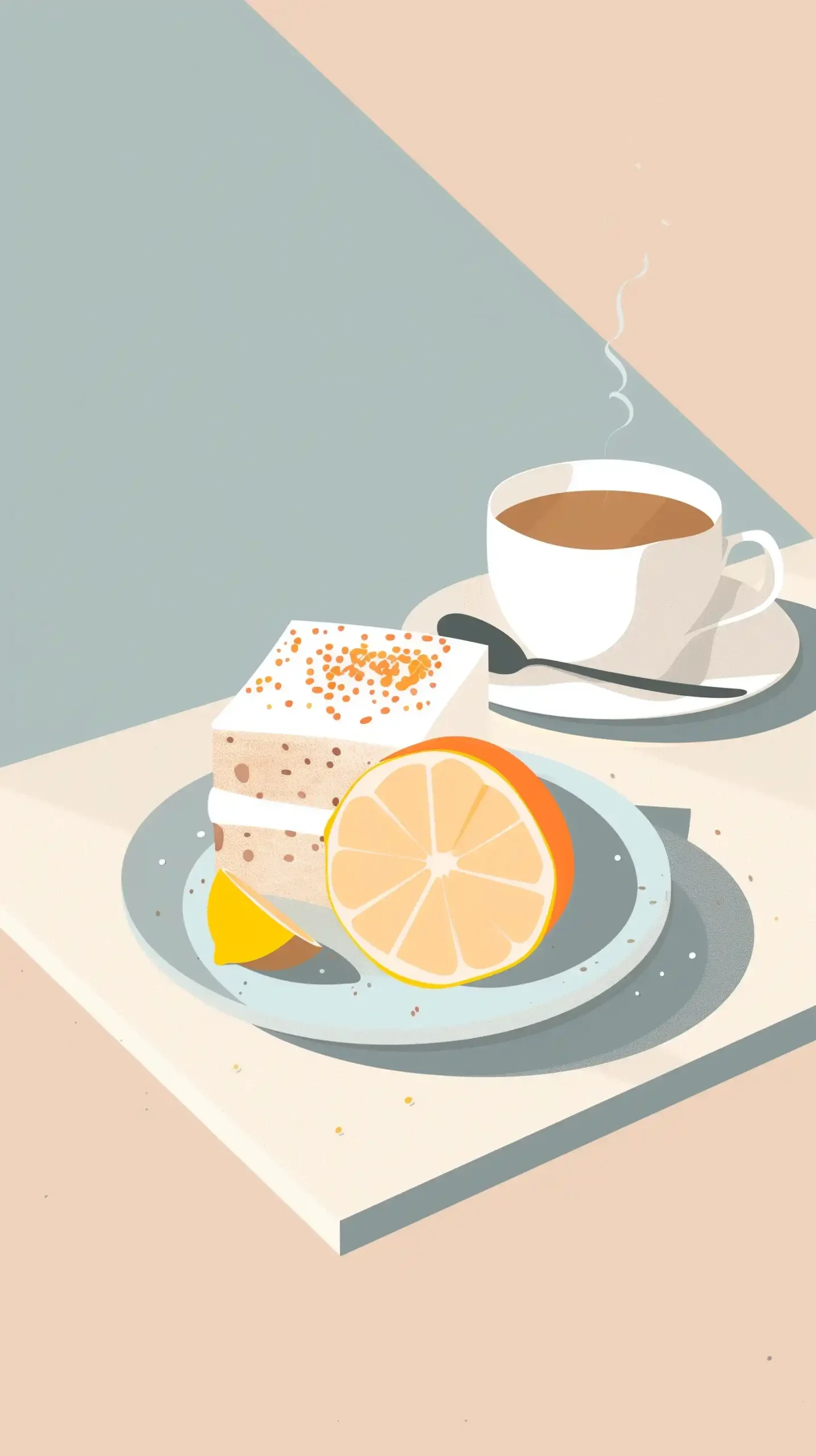 Minimalist Cake and Drinks Midjourney提示词