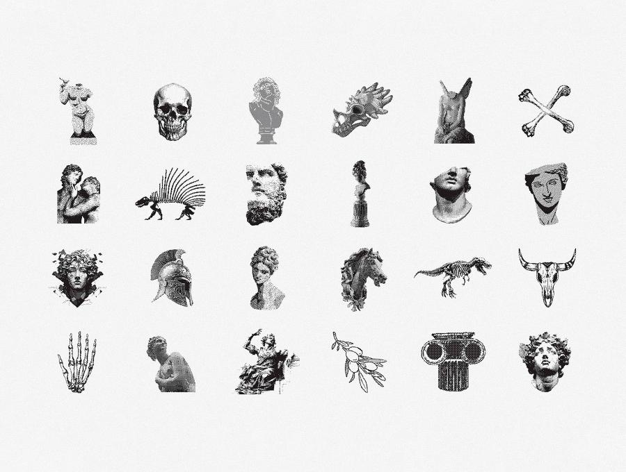 144 Dithering Bitmap Vector Shapes