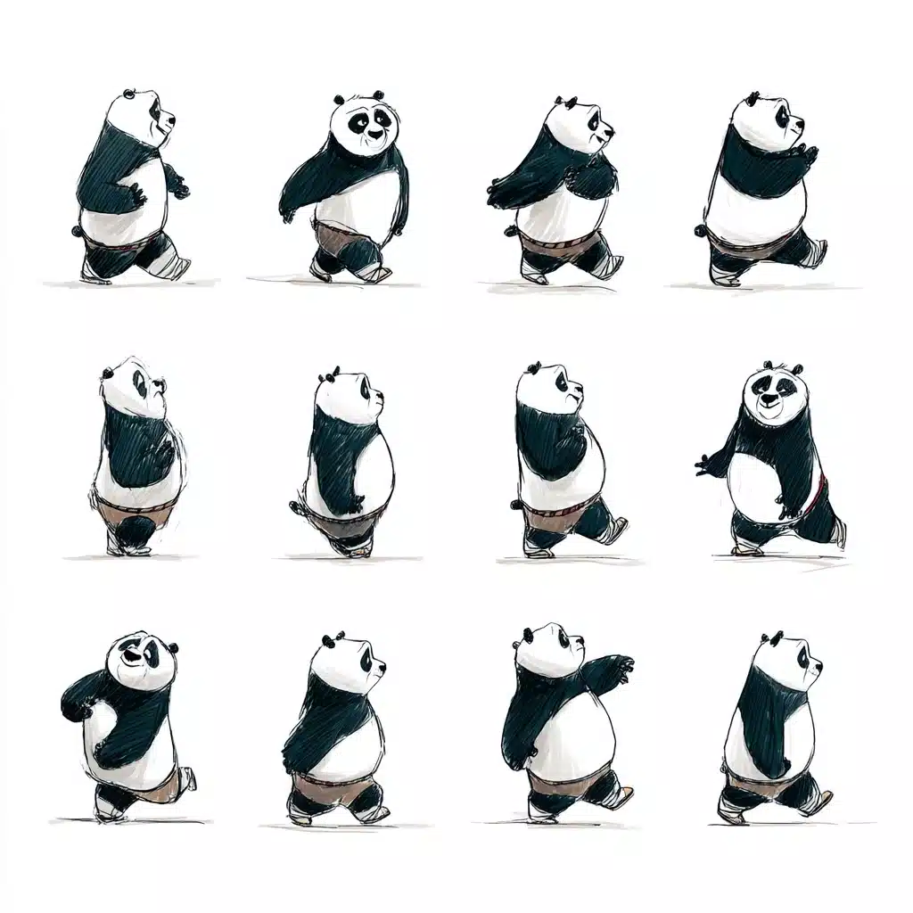 Black Xiao Mao Animation Midjourney提示词