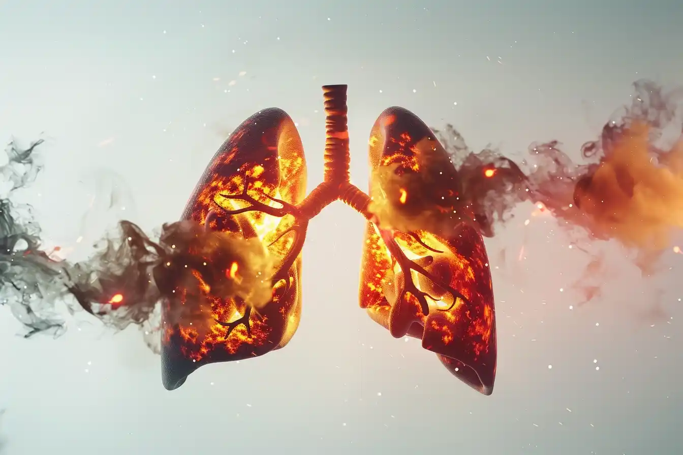 Plastic Lungs with Smoke Midjourney提示词