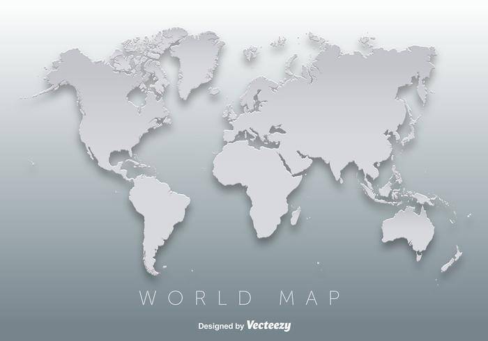 世界地图3D剪影矢量