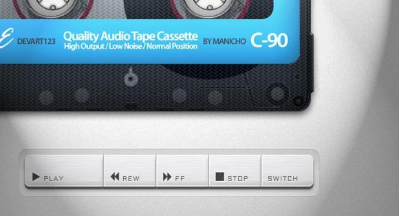 OLD SCHOOL CASSETTE PLAYER WITH HTML5 AUDIO