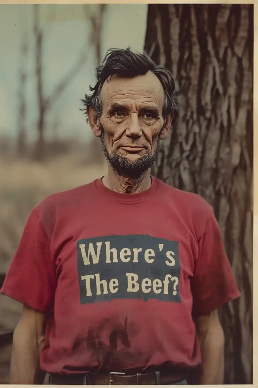 Vintage Lincoln Wheres The Beef Midjourney提示词
