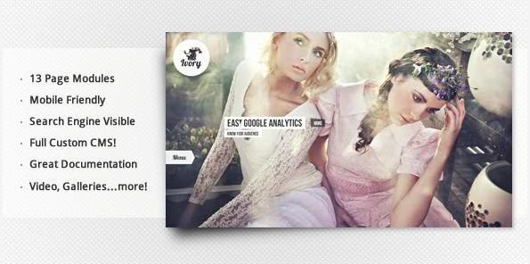 Ivory&nbsp;Template/婚纱/摄影/模特/时尚高端FLASH整站模版/FLASH+XML