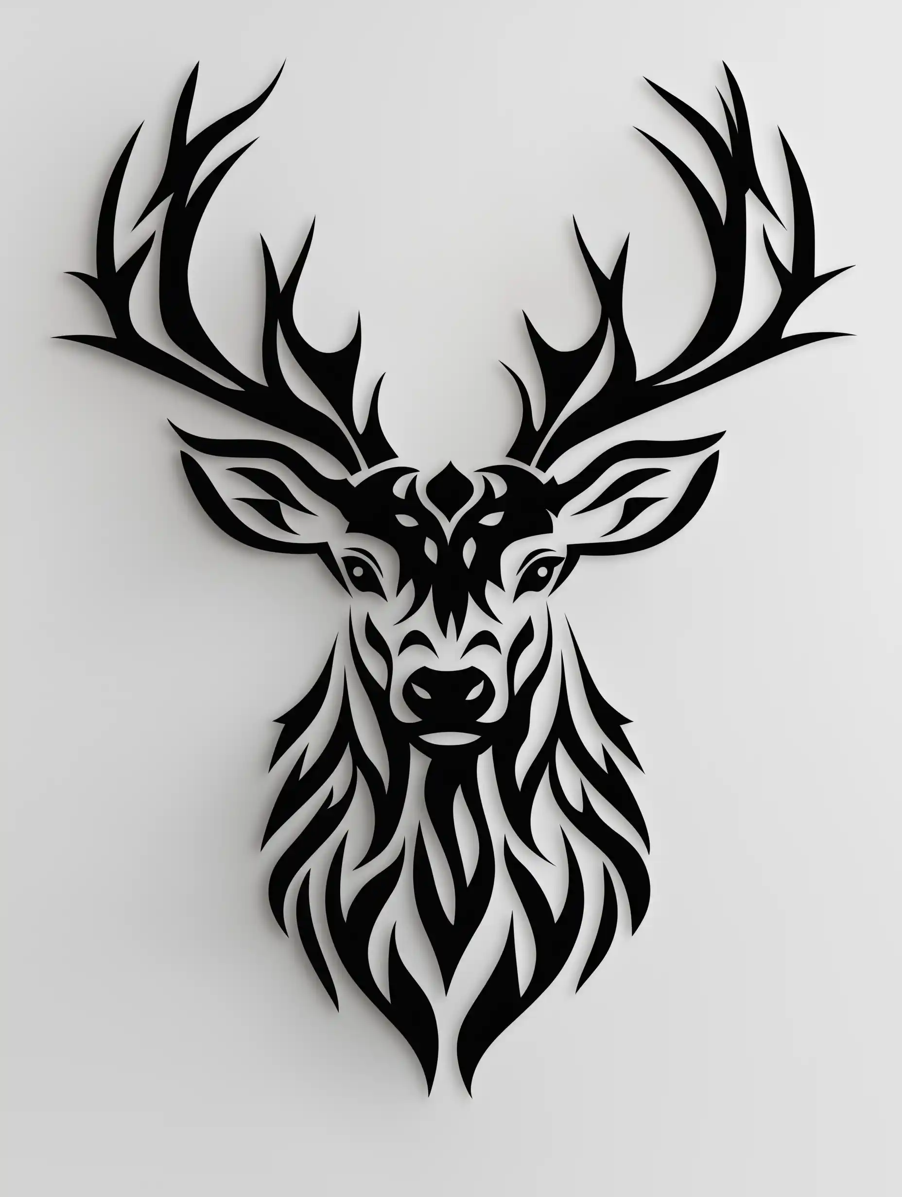 Black and White Stag Stencil Midjourney提示词